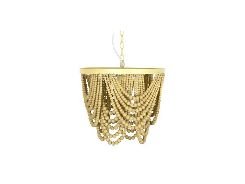 Полилей DKD Home Decor Метал Кафяв Жълт 50 W Дървен MDF (35 x 35 x 95 cm)