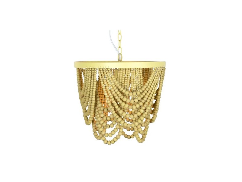 Полилей DKD Home Decor Метал Кафяв Жълт 50 W Дървен MDF (35 x 35 x 95 cm)