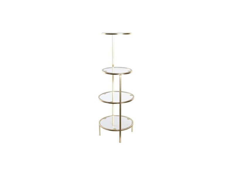 Рафтове DKD Home Decor 32,5 x 30 x 86 cm Кристал Златен Метал