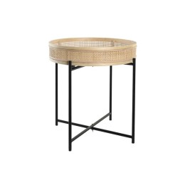 Саксия DKD Home Decor Естествен Черен Метал Pатан Скандинавски (43 x 43 x 46 cm)