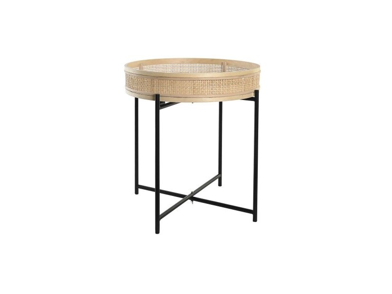 Саксия DKD Home Decor Естествен Черен Метал Pатан Скандинавски (43 x 43 x 46 cm)