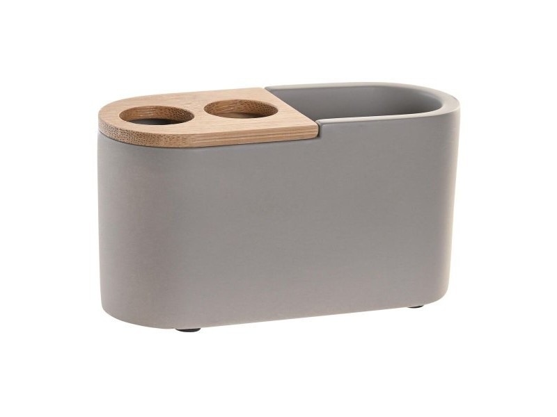 Чаша DKD Home Decor Сив Естествен Бамбук Цимент 11 X 4,5 X 6 CM
