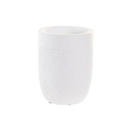 Чаша DKD Home Decor Бял Цимент 8 x 8 x 10,5 cm