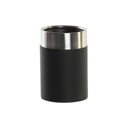 Поставка за четка за зъби DKD Home Decor Черен Сребрист Смола Неръждаема стомана 7 x 7 x 10,5 cm (12 броя)