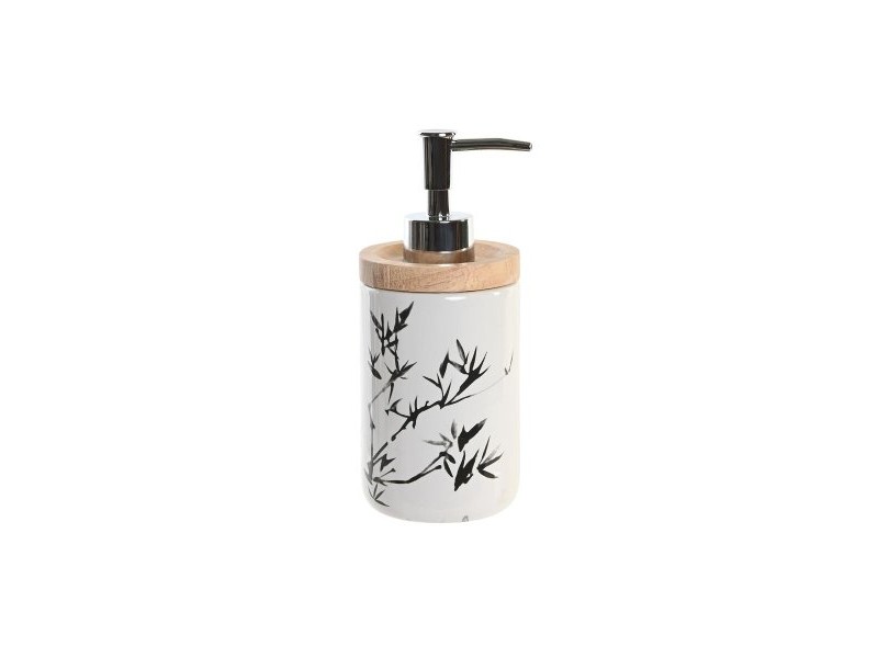 Дозатор за Сапун DKD Home Decor 8 x 9 x 17,5 cm Черен Бял Каменинов