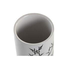 Поставка за четка за зъби DKD Home Decor Бял Черен каучук Каменинов 7,6 x 7,6 x 11 cm (12 броя)
