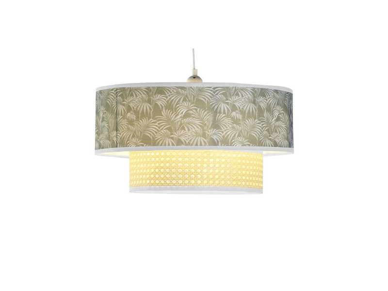 Полилей DKD Home Decor Естествен Черен полиестер Бял Зелен 40 W 50 W (46 x 46 x 25 cm)