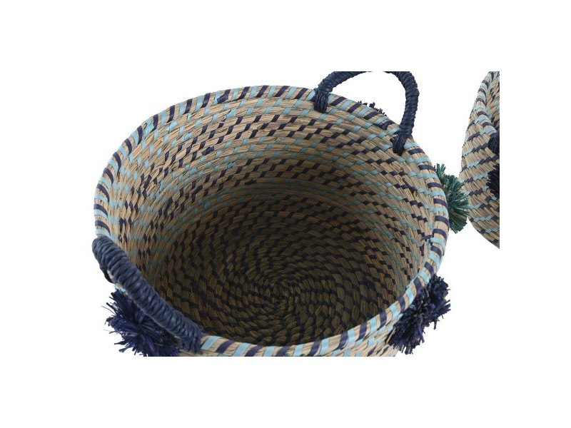 Игра на Кошници DKD Home Decor полипропилен Помпони 46 x 44 x 34 cm