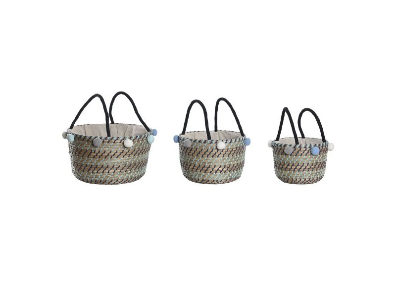Игра на Кошници DKD Home Decor Помпони 43 x 43 x 43 cm