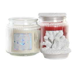 Ароматизирана Свещ DKD Home Decor Корал Средиземноморско 430 g (2 броя)