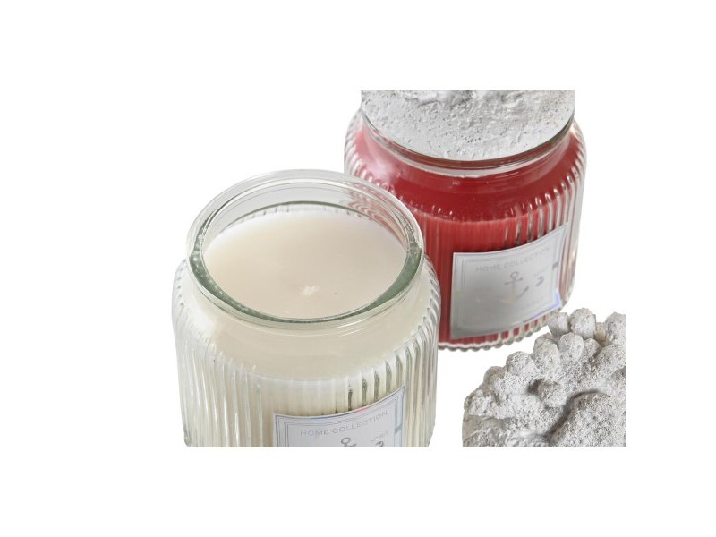 Ароматизирана Свещ DKD Home Decor Корал Средиземноморско 430 g (2 броя)