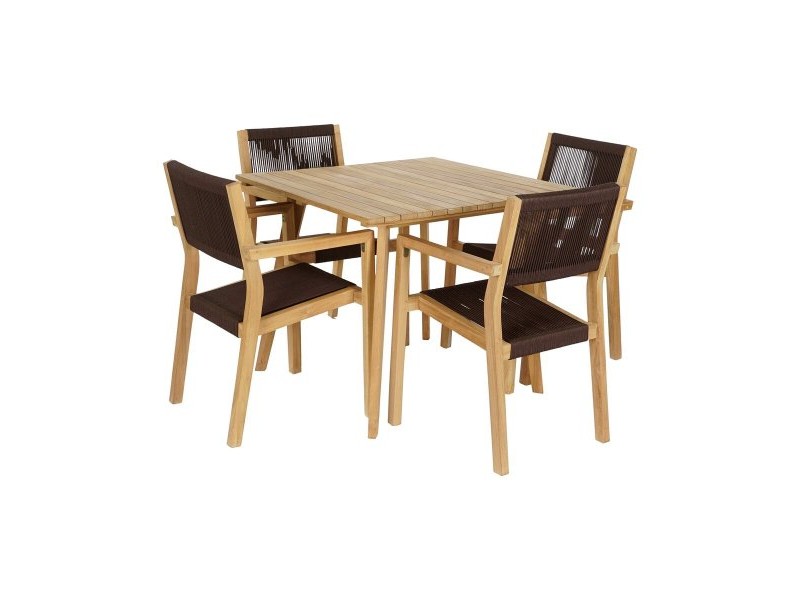 Комплект от маса с 4 стола DKD Home Decor 90 x 90 x 75 cm