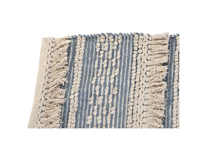 Килим DKD Home Decor 180 x 120 x 2 cm Син Памук Бял Boho