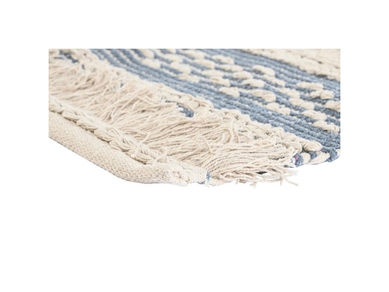 Килим DKD Home Decor 180 x 120 x 2 cm Син Памук Бял Boho