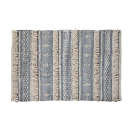 Килим DKD Home Decor 180 x 120 x 2 cm Син Памук Бял Boho