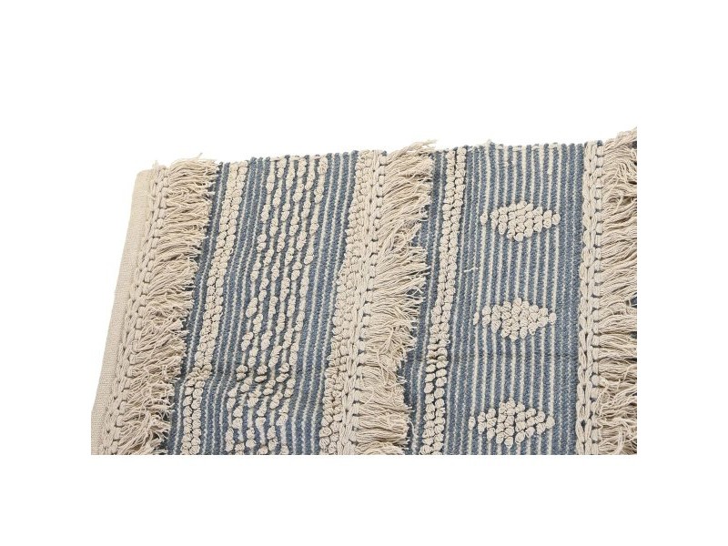 Килим DKD Home Decor 230 x 160 x 2 cm Син Памук Бял Boho