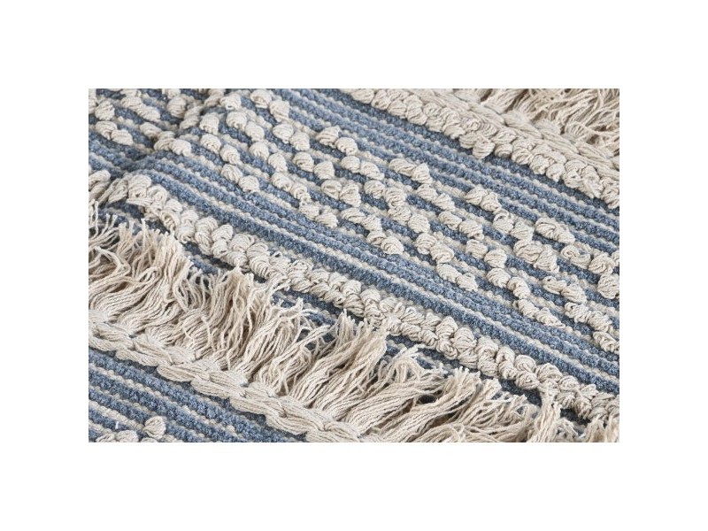 Килим DKD Home Decor 230 x 160 x 2 cm Син Памук Бял Boho
