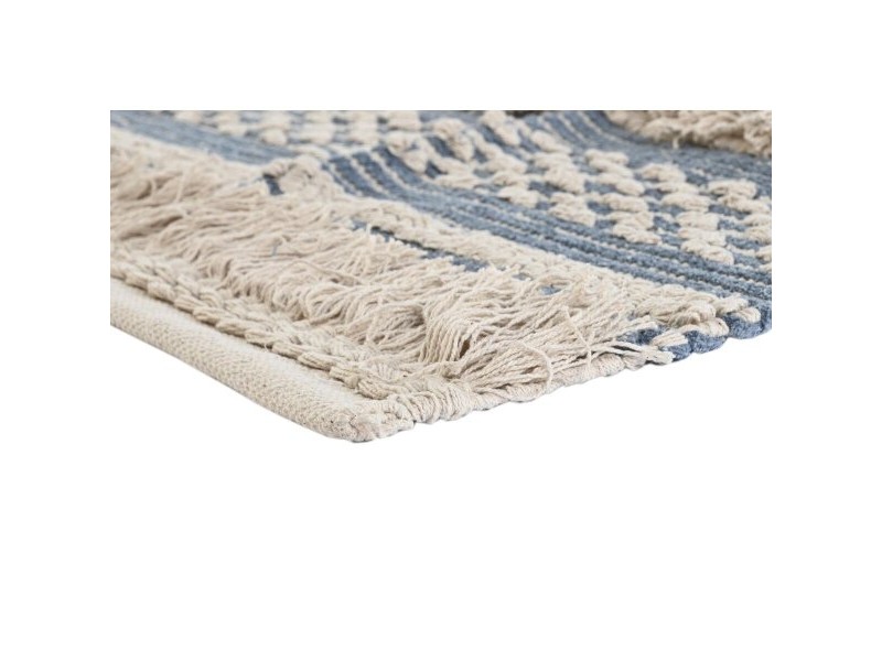 Килим DKD Home Decor 230 x 160 x 2 cm Син Памук Бял Boho