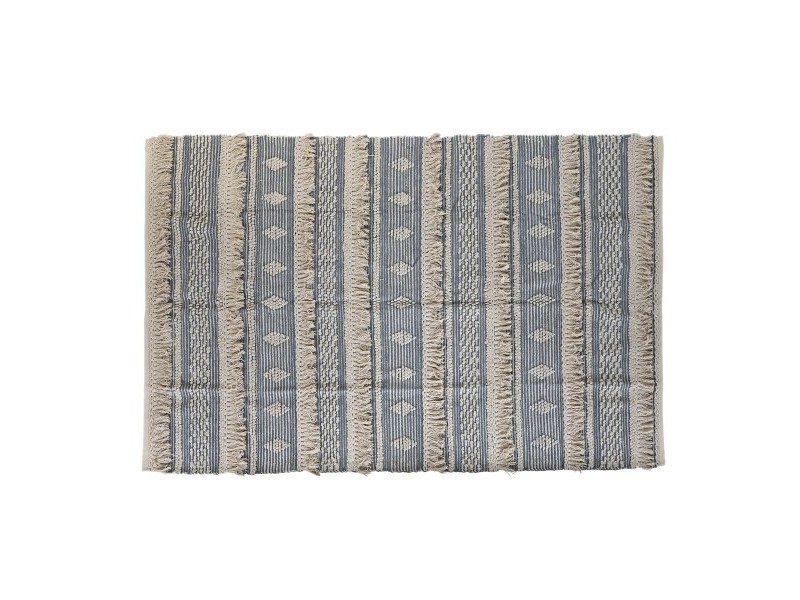Килим DKD Home Decor 230 x 160 x 2 cm Син Памук Бял Boho