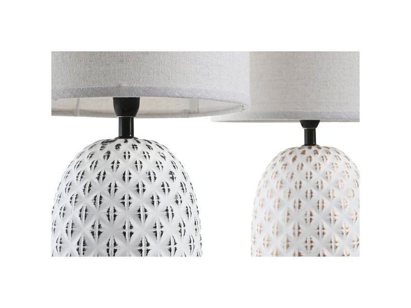 Настолна лампа DKD Home Decor Мед Бял Каменинов 220 V 40 W (24 x 24 x 40 cm) (2 броя)