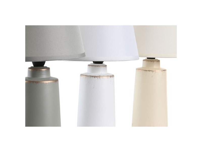 Настолна лампа DKD Home Decor Сив Бежов Бял Каменинов 220 V 40 W (16 x 16 x 30 cm) (3 броя)