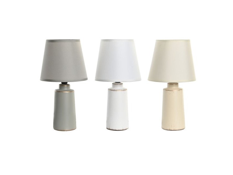 Настолна лампа DKD Home Decor Сив Бежов Бял Каменинов 220 V 40 W (16 x 16 x 30 cm) (3 броя)