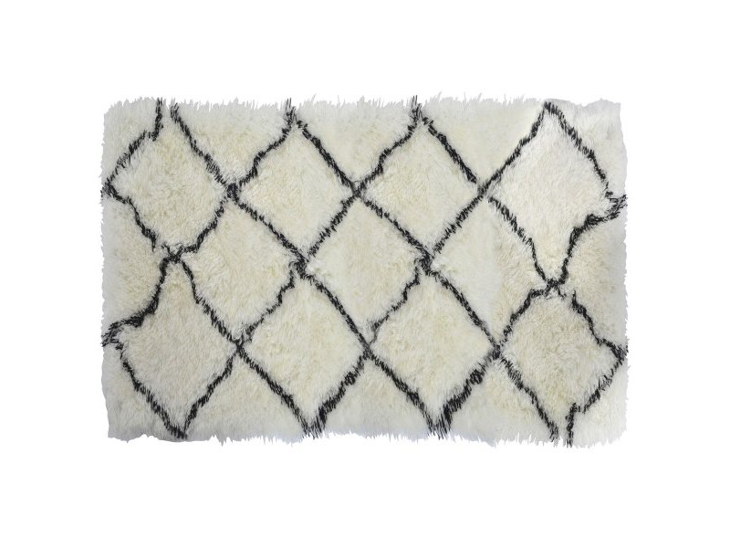 Килим DKD Home Decor 160 x 230 x 5 cm полиестер Бял Ромб