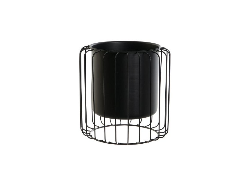 Саксия DKD Home Decor Черен Метал 26 x 26 x 26 cm
