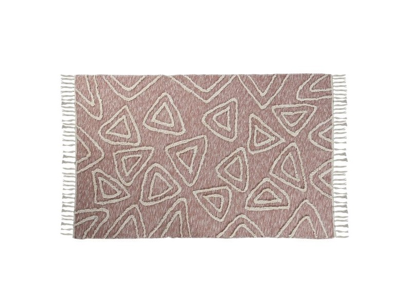 Килим DKD Home Decor Розов теракота Бял Ресни Град (120 x 180 x 1 cm)