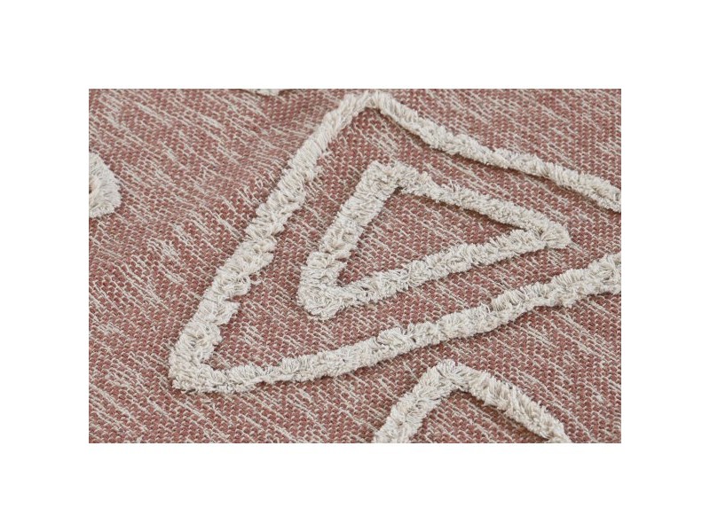 Килим DKD Home Decor Розов теракота Бял Ресни Град (160 x 230 x 1 cm)