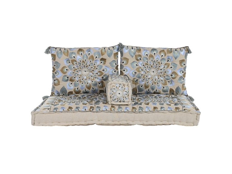 Градинско кресло DKD Home Decor Син Бежов 155 x 76 x 65 cm 150 x 76 x 20 cm