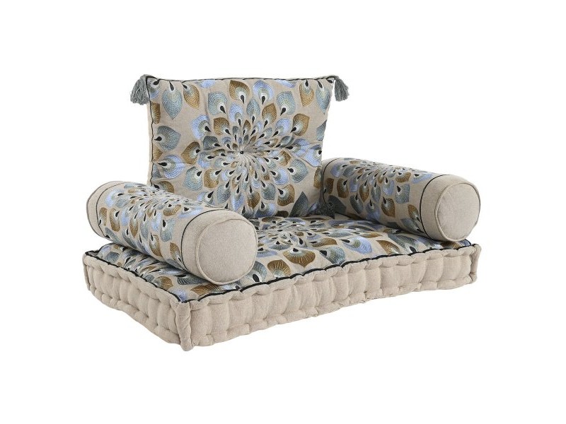 Градинско кресло DKD Home Decor Син Бежов 90 x 55 x 18 cm