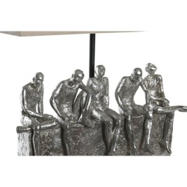 Настолна лампа DKD Home Decor 36 x 21,5 x 43 cm Сребрист Бежов Метал Смола 220 V 50 W