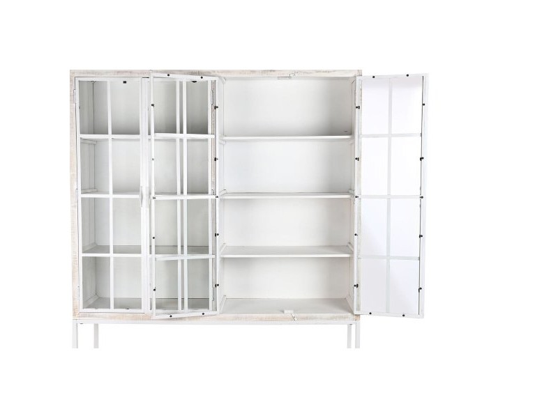 Лавица DKD Home Decor Бял Черен Метал Дърво манго 170 x 45 x 200 cm