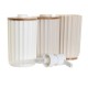 Комплект за Баня DKD Home Decor Бял Бежов Бамбук полистирен 16 x 9 x 18 cm 3 Части (2 броя)