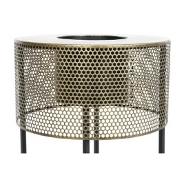 Комплект саксии DKD Home Decor 33 x 33 x 67 cm Черен Златен Метал Loft