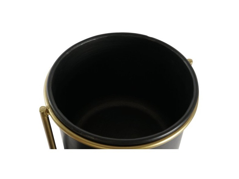 Саксия DKD Home Decor 30 x 21 x 80 cm Черен Златен Метал Саксия DKD Home Decor 30 x 21 x 80 cm Черен Златен Метал
