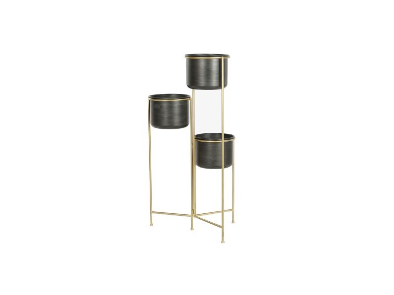 Саксия DKD Home Decor 30 x 21 x 80 cm Черен Златен Метал Саксия DKD Home Decor 30 x 21 x 80 cm Черен Златен Метал