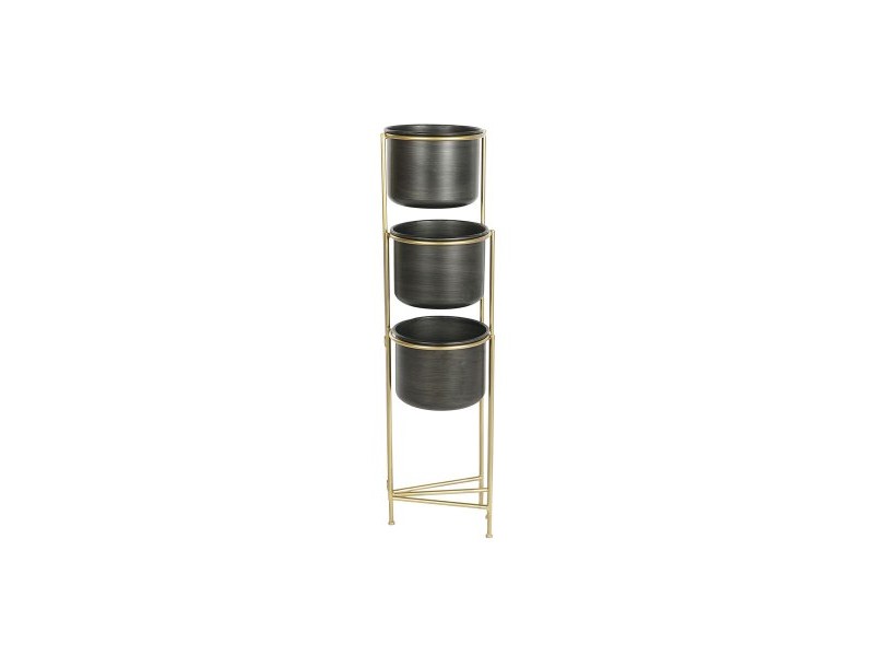Саксия DKD Home Decor 30 x 21 x 80 cm Черен Златен Метал Саксия DKD Home Decor 30 x 21 x 80 cm Черен Златен Метал