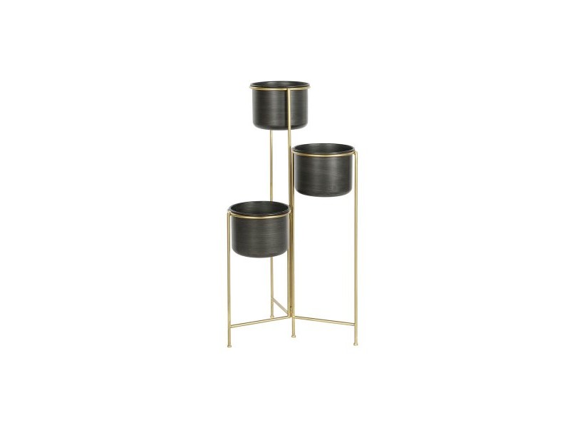 Саксия DKD Home Decor 30 x 21 x 80 cm Черен Златен Метал Саксия DKD Home Decor 30 x 21 x 80 cm Черен Златен Метал