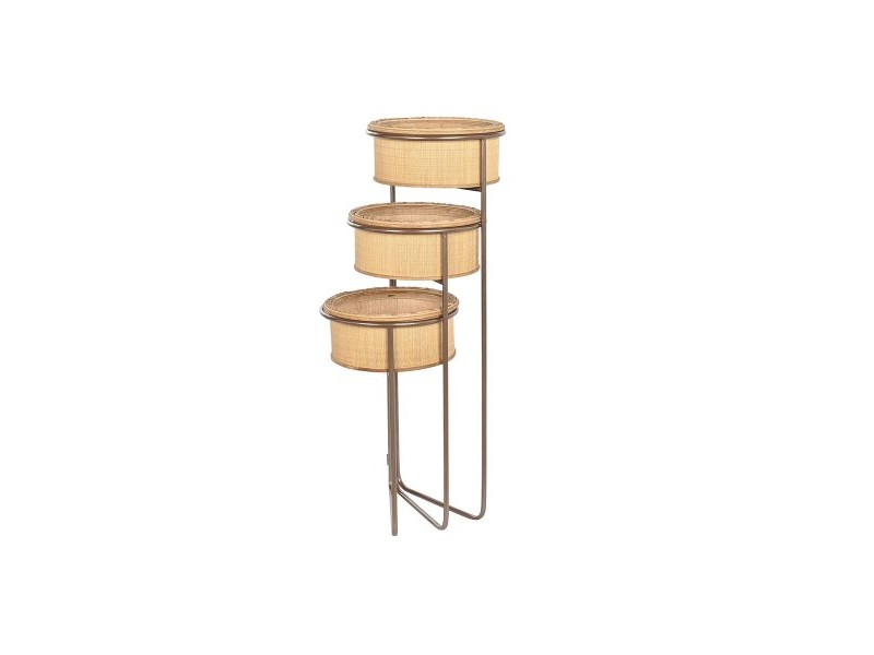Саксия DKD Home Decor 55 x 42 x 79 cm Черен Кафяв Желязо Бамбук Тропически