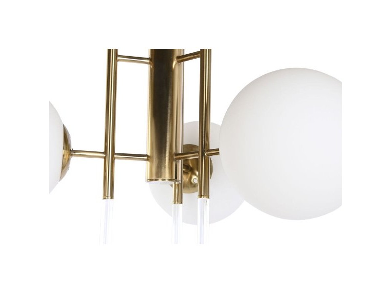 Полилей DKD Home Decor 64 x 64 x 64 cm Кристал Златен Метал Бял 50 W