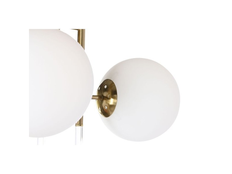 Полилей DKD Home Decor 64 x 64 x 64 cm Кристал Златен Метал Бял 50 W