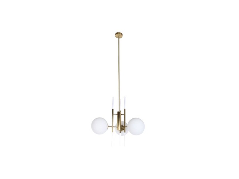 Полилей DKD Home Decor 64 x 64 x 64 cm Кристал Златен Метал Бял 50 W