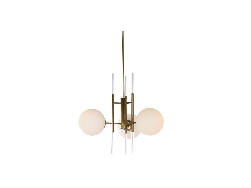 Полилей DKD Home Decor 64 x 64 x 64 cm Кристал Златен Метал Бял 50 W