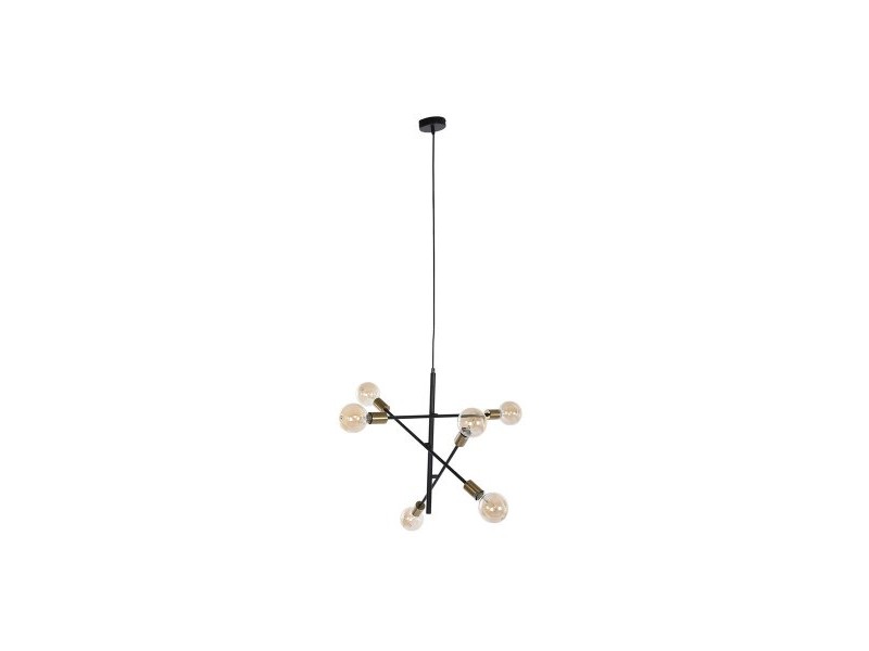 Полилей DKD Home Decor 60 x 52 x 50 cm Черен Златен Метал 50 W Полилей DKD Home Decor 60 x 52 x 50 cm Черен Златен Метал 50 W