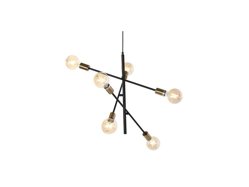 Полилей DKD Home Decor 60 x 52 x 50 cm Черен Златен Метал 50 W Полилей DKD Home Decor 60 x 52 x 50 cm Черен Златен Метал 50 W