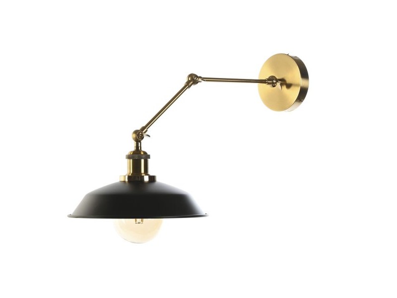 Стенна лампа DKD Home Decor Черен Златен Метал 50 W Vintage 220 V 26 x 53 x 23 cm