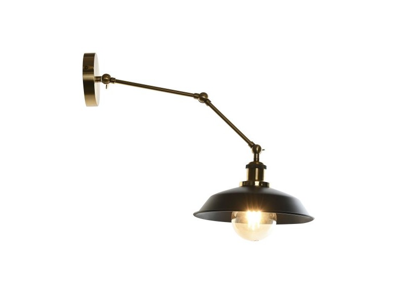 Стенна лампа DKD Home Decor Черен Златен Метал 50 W Vintage 220 V 26 x 53 x 23 cm