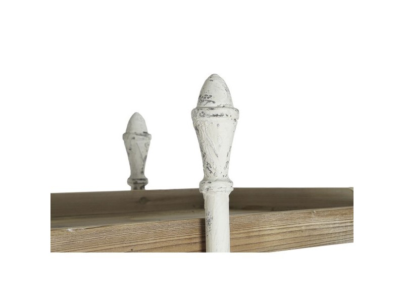Лавица DKD Home Decor Бял Естествен Метал Ела Cмърч 40 % Метал 190 x 40 x 200 cm